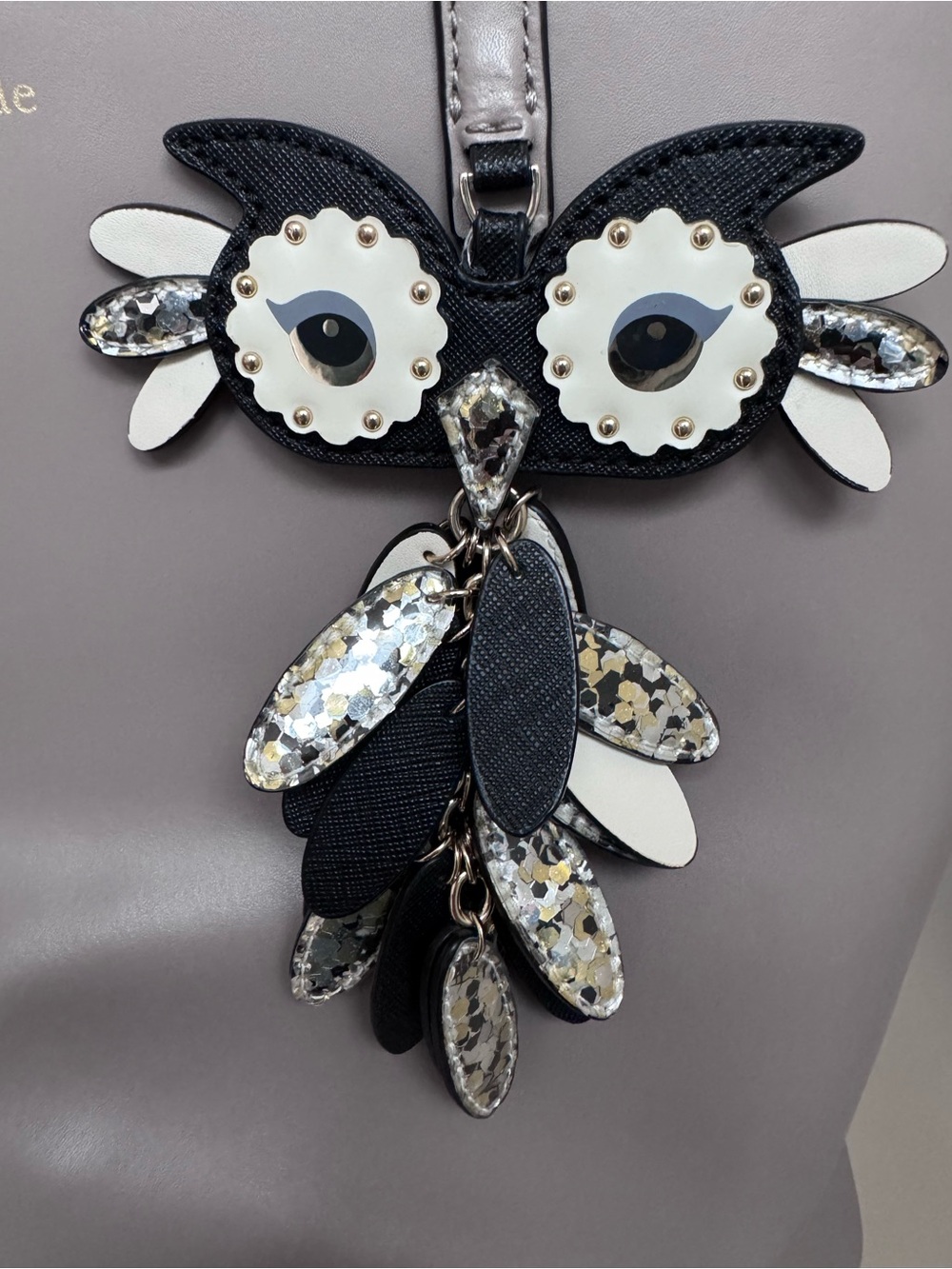 kate spade Gray Lavender Tote with Owl Pendant - Picture 2 of 10